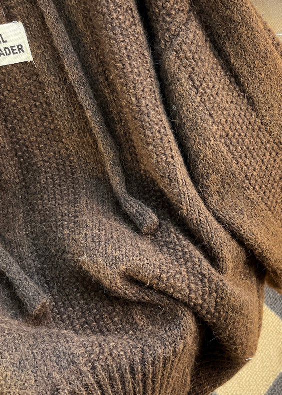 Cozy Coffee Hooded Drawstring Knit Sweatshirts Tops Winter - Image 5